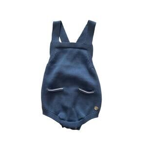 NEW MARTIN ARANDA baby knit overall in navy blue